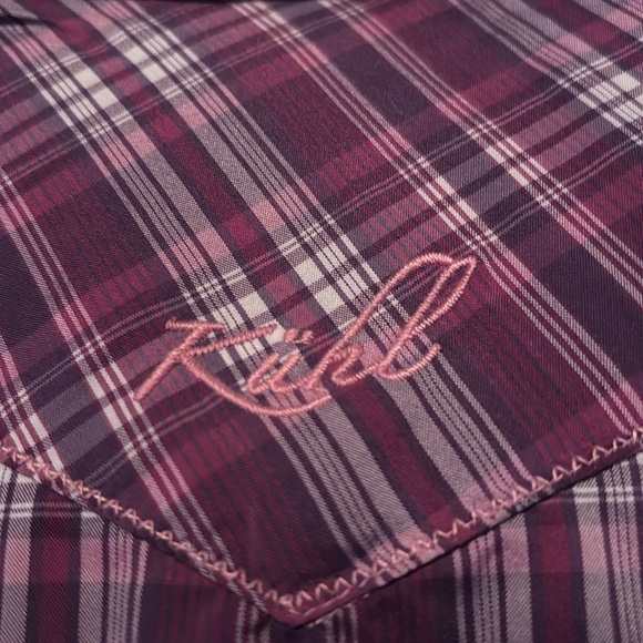 KUHL Women’s Short Sleeve Pearl Snap Button Down Plaid Top Size S - Picture 9 of 9